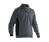 Jobman 5401 Sweatshirt met rits - Maat M - Grijs/Zwart - 65540120-9899-5
