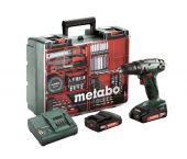 Metabo BS 18 18V Li-Ion accu boor-/schroefmachine set (2x 2.0Ah accu) in koffer incl. 73 delige accessoire set - 602207880