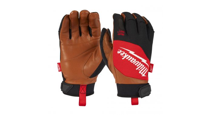 Milwaukee 4932471913 Hybrid Lot de 2 paires de gants unisexes en cuir Taille 9 Rouge/noir 