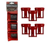 StealthMounts BM-MW18-RED-6 Accuhouder voor Milwaukee M18 - Rood - 6-pack